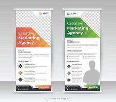 Roll up banner template design, standee design template vector