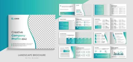 Creative corporate company profile landscape brochure minimalist template business multipage brochure vector