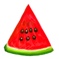 vattenfärg och teckning för färsk vattenmelon. digital målning av frukt illustration. png