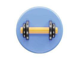 Gym dumbbell icon 3d rendering illustration vector