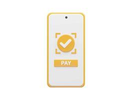 Phone pay verified icon 3d rendering vector