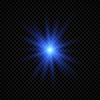 Light effect of lens flares. Blue glowing lights starburst effects with sparkles vector