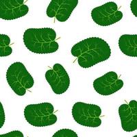 Seamless pattern with green summer leaves. Vector illustration.