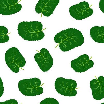 Seamless pattern with green summer leaves. Vector illustration.