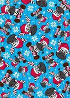 Cute Cartoon Santa Claus Christmas Zebra Character Pattern vector