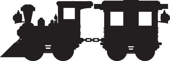 Old Fashioned Wild West Steam Train in Silhouette vector