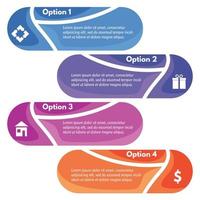 Four elements of infographic design with icons. Step by step infographic design template. Vector illustration