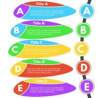 elementos de diseño infográfico de cinco pasos. plantilla de diseño infográfico paso a paso. ilustración vectorial vector