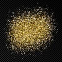 Golden glittering backdrop on a dark transparent background. Background with gold glitter effect and empty space for your text. Vector illustration