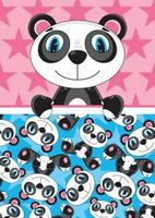 linda dibujos animados panda oso personaje modelo vector