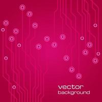 Abstract technological pink background with elements of the microchip. Circuit board background texture. Vector illustration.