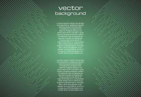 Abstract technological green background with elements of the microchip. Circuit board background texture. Vector illustration.