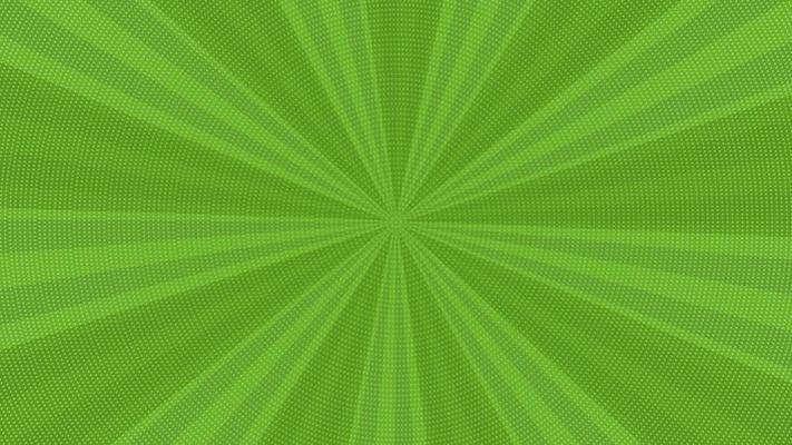Green comic book page background in pop art style with empty space. Template with rays, dots and halftone effect texture. Vector illustration