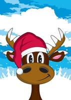 Cartoon Santa Claus Christmas Reindeer Illustration vector