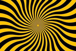 Abstract sunburst pattern psychedelic background black and yellow background design vector