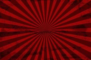 Red rays background with abstract grunge texture, vector illustration