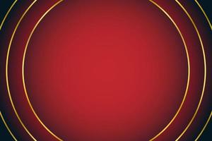 Blank red and golden abstract background with circle red frame, vector illustration