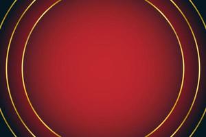 Blank red and golden abstract background with circle red frame, vector illustration