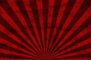 Red sunburst abstract retro background with grunge texture rays pattern, vector illustration