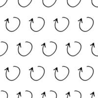 Seamless pattern with black pencil brushstrokes in abstract shapes on white background. Vector illustration