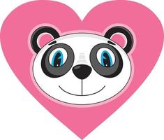 Cute Cartoon Valentine Panda Bear Character vector