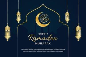 ramadán kareem. diseño de fondo islámico con caligrafía árabe y adornos vector