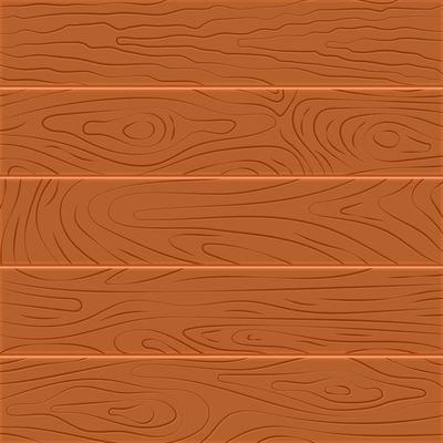 Wood texture background. Five wooden boards in flat design. Vector illustration
