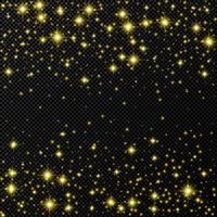 oro fondo con estrellas y polvo destellos aislado en oscuro vector