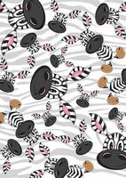 Cute Cartoon Adorable Zebra Pattern vector