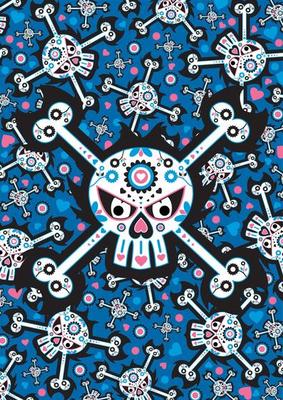 Cartoon Mexican Day of the Dead - Dia De Los Muertos Pattern