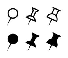 Push pin, thumbtack icon set collection vector. Pushpin concept vector