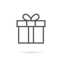 Gift box icon vector illustration. Present line concept