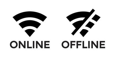 Online offline wifi icon vector. On off internet network concept vector