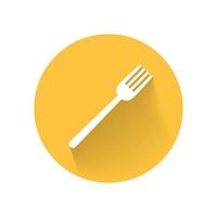 Fork icon vector isolated on circle background