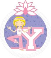 y es para yoga alfabeto aprendizaje ilustración vector