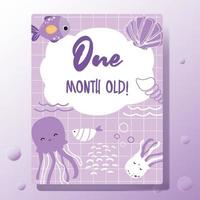 baby milestone cards set with ocean themed vector