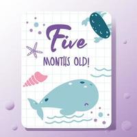 baby milestone cards set with ocean themed vector