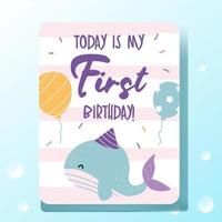 baby milestone cards set with ocean themed vector