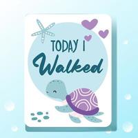 baby milestone cards set with ocean themed vector