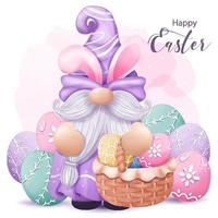 Cute Easter Gnome Illustration vector