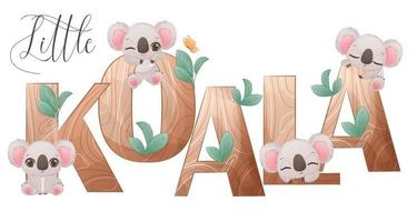Cute wild animals illustration with alphabets vector