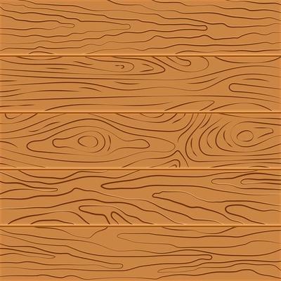 Wood texture background. Five wooden boards in flat design. Vector illustration
