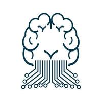 AI brain technology system for UI of wep, app, vector illustration
