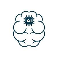 AI brain vector icon for graphic design, symbol, web site, vector illustration