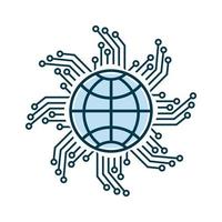 AI-artificial intelligence icon, symbol, technology system and artificial intelligence world vector illustration