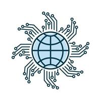 AI-artificial intelligence icon, symbol, technology system and artificial intelligence world vector illustration