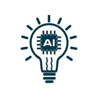 AI idea process in technology artificial intelligent symbol for UI of wep, app, vector illustration