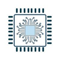 artificial intelligence, AI icon set Robotic brain on top view icon, symbol with circuits system of processing and AI chip controller symbol, icon, for robotic machine technology vector