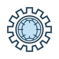 world lines in the technology system and artificial intelligence head and brain for connection of AI technology icons design in vector illustration, AI icon set Robotic processing