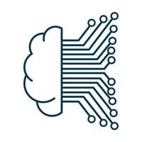 Artificial intelligent icons of high quality AI symbols, artificial intelligence icon set in line style, vector illustration